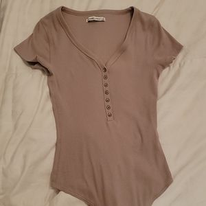Abercrombie & Fitch button down Henley bodysuit